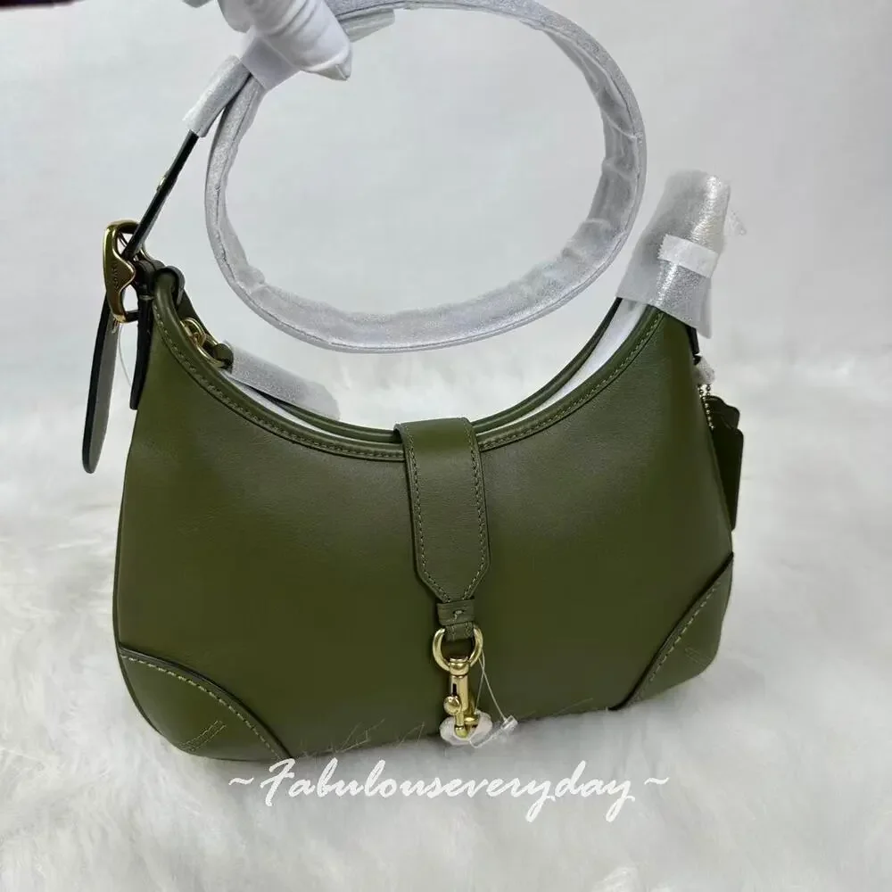 Coach Hamptons Hobo Bag Shoulder Bag In Leather/Brass/Olive CW642 NWT